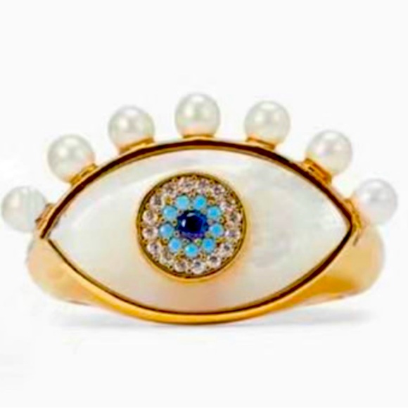 Kate spade gold Evil eye Ring size 8 - Picture 2 of 10